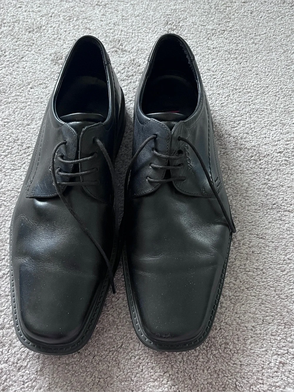 ECCO Men’s Classic Black Leather Dress Shoes - EU Size 46